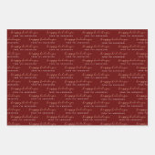 Feuille De Papier Cadeau Maroon Gold Happy Holidays from Your Name (Devant 2)