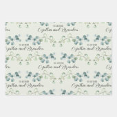 Feuille De Papier Cadeau Marque Mariage Sage Green Eucalyptus Sprigs (Devant 3)