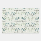Feuille De Papier Cadeau Marque Mariage Sage Green Eucalyptus Sprigs (Devant)