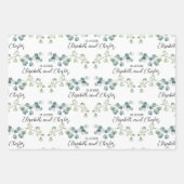 Feuille De Papier Cadeau Marque Mariage White & Green Eucalyptus Sprigs (Devant)