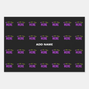 FEUILLE DE PAPIER CADEAU MARQUE PERSONNALISABLE NOIRE VERIFIEE DE STYLE MOD