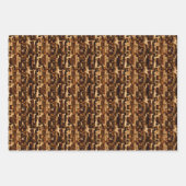 Feuille De Papier Cadeau Marron & Noir Abstrait (Devant 2)