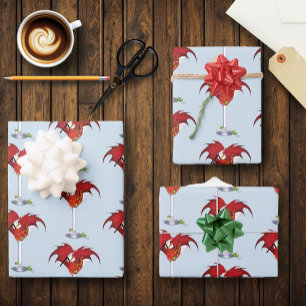 Feuille De Papier Cadeau MArtini Imaginaire Red Dragon