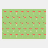 Feuille De Papier Cadeau Martinis, oliviers et stries Assortis (Devant 3)