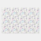 Feuille De Papier Cadeau Mason Jars Purple Rose Florals Verdure (Devant 2)