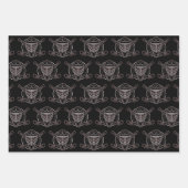 Feuille De Papier Cadeau Masque de gardien noir et blanc (Devant 3)