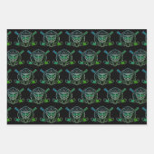 Feuille De Papier Cadeau Masque de gardien noir et blanc (Devant 2)