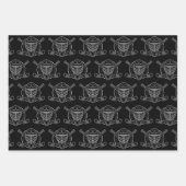 Feuille De Papier Cadeau Masque de gardien noir et blanc (Devant)