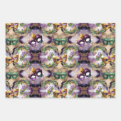 Feuille De Papier Cadeau Masques Mardi Gras (Devant)