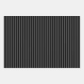 Feuille De Papier Cadeau Matte esthétique gothique noir & gris rayé (Devant)