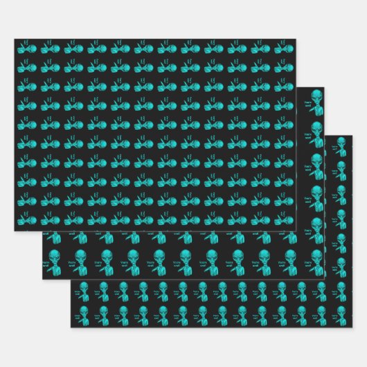 Feuille De Papier Cadeau Mauvais Alien, Tu es le prochain ! (Lot)