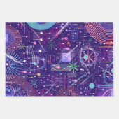 Feuille De Papier Cadeau Maximalist Abstract on Purple (Devant 2)