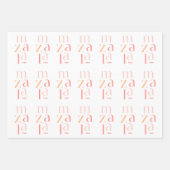 Feuille De Papier Cadeau Mazel Tov félicite Pink Hebrew (Devant 3)