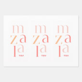 Feuille De Papier Cadeau Mazel Tov félicite Pink Hebrew (Devant 2)