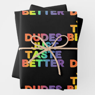 Feuille De Papier Cadeau Mecs Ont Juste Meilleur Goût Arc-en-ciel Fierté Ga