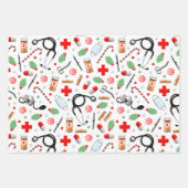 Feuille De Papier Cadeau Médecin ou infirmière cadeau de Noël (Devant 3)