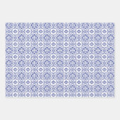 Feuille De Papier Cadeau Mediterranean Lemon Blue Mosaic Tile Wedding (Devant)