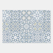 Feuille De Papier Cadeau Mediterranean Tiles, Moroccan, Majolica, Azulejo (Devant 3)