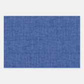 Feuille De Papier Cadeau Medium Blue Linen (Devant 3)