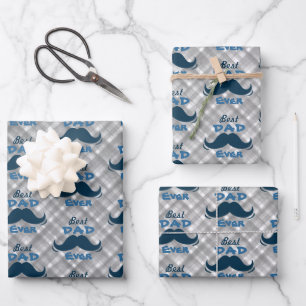 Feuille De Papier Cadeau Meilleure Fête des pères papa jamais moustache