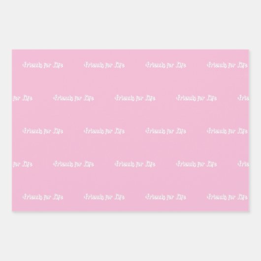 Feuille De Papier Cadeau Meilleurs amis rose pastel blanc script (Devant 2)