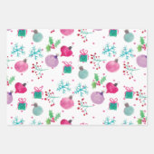 Feuille De Papier Cadeau Mélange de friandises de Noël à l'eau de la main (Devant 3)