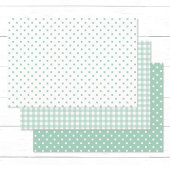 Feuille De Papier Cadeau Mélange de Motifs Pastel Mint Green Pois En vichy