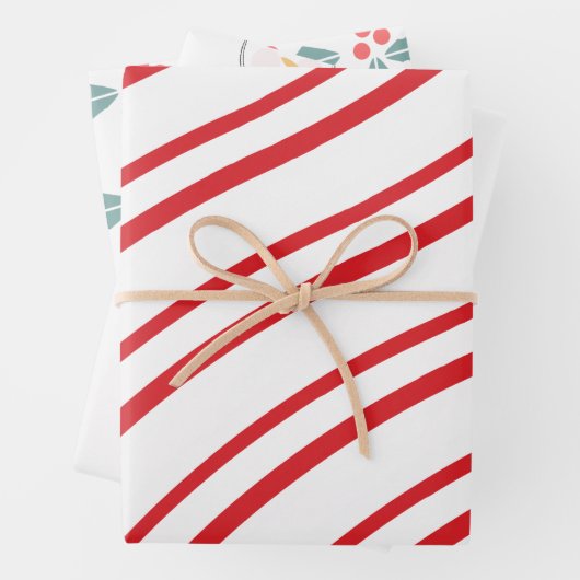 Feuille De Papier Cadeau Mélange de Noël rose Snowman (En situation)