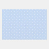 Feuille De Papier Cadeau Mélange de points blanc et bleu pastel Polka (Devant 3)