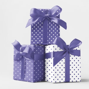 Feuille De Papier Cadeau Mélange de points blancs et de péruvinkle