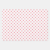 Feuille De Papier Cadeau Mélange de points Polka vert rouge et blanc (Devant 2)