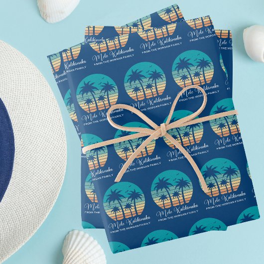 Feuille De Papier Cadeau Mele Kalikimaka Tropical Custom Beach Christmas