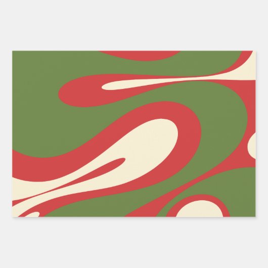 Feuille De Papier Cadeau Mellow Retro Noël Motifs Abstraits (Devant 3)