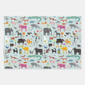 Feuille De Papier Cadeau Ménagerie animale (Devant)