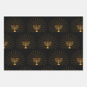 Feuille De Papier Cadeau Menorah allume Hanoukka Celebration (Devant 3)