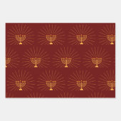 Feuille De Papier Cadeau Menorah allume Hanoukka Celebration (Devant 2)