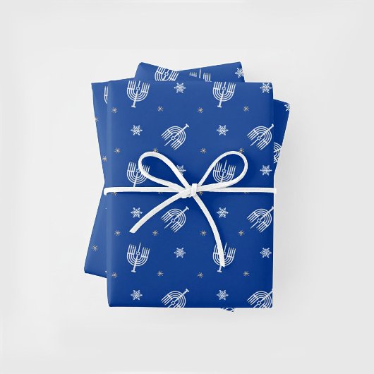Feuille De Papier Cadeau Menorah de Hanouka