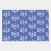 Feuille De Papier Cadeau Menorah moderne blanche (Devant 3)