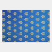 Feuille De Papier Cadeau Menorah sur dégradé (Devant)