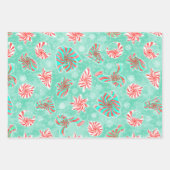 Feuille De Papier Cadeau Menthe de Noël (Devant)