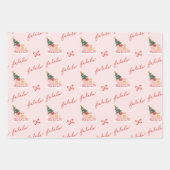 Feuille De Papier Cadeau Meowy Chat Noël Sleigh Village d'hiver Scène (Devant 2)