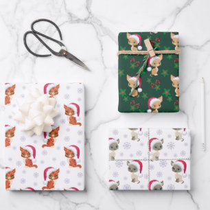 Feuille De Papier Cadeau Meowy Christmas Chat Thème
