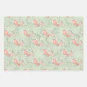 Feuille De Papier Cadeau Mère attenante fille bébé rose (Devant 2)