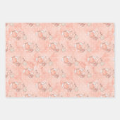 Feuille De Papier Cadeau Mère attenante fille bébé rose (Devant)