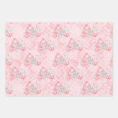 Feuille De Papier Cadeau Mère attenante fille bébé rose (Devant)