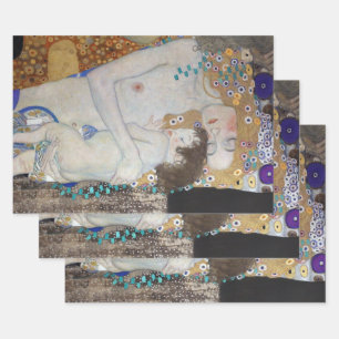 Feuille De Papier Cadeau Mère et enfant par Gustav Klimt