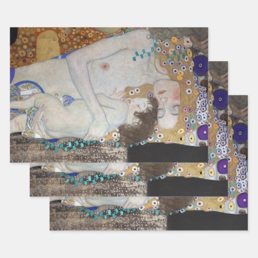 Feuille De Papier Cadeau Mère et enfant par Gustav Klimt (Lot)