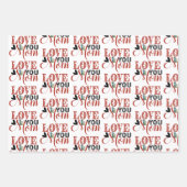 Feuille De Papier Cadeau Mère Fille Duo Roses Rouges Vous Aimez Maman Flora (Devant 2)