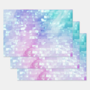 Feuille De Papier Cadeau Mère Iridescente perle brillant brillant girly