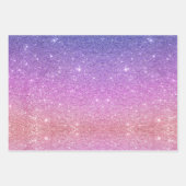Feuille De Papier Cadeau Mermaid Ombre + Iridescente Rainbow Parties scinti (Devant 2)